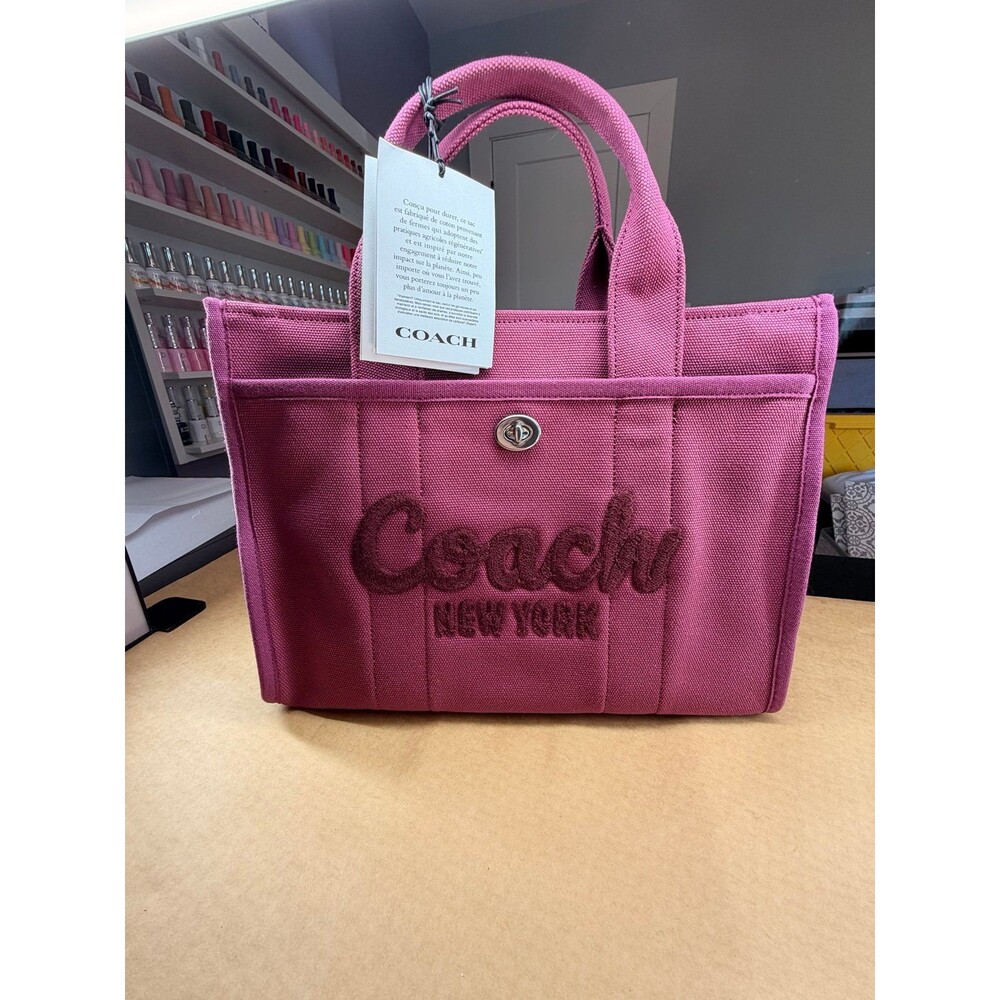 Coach New York Burgundy Canvas Tote Bag